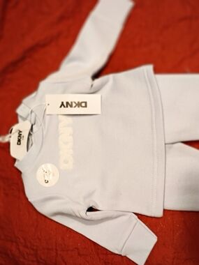 DKNY Baby Light Blue Logo Sweatshirt Set 6 Outfits Different Brands Bundle
